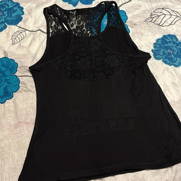 Las Vegas Tank Top with Lace Details and lots of Sparkle Size L - Picture 5 of 8